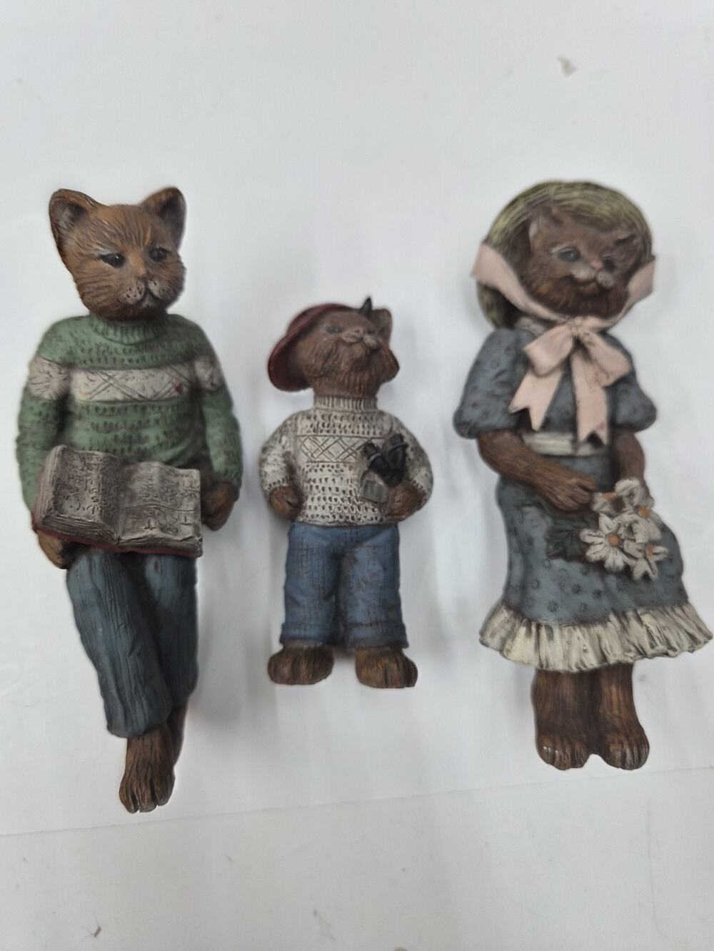 Sarah's Attic Chester Cheri Stinky Cat Figurines 1993 Resin Lot of 3 Vintage